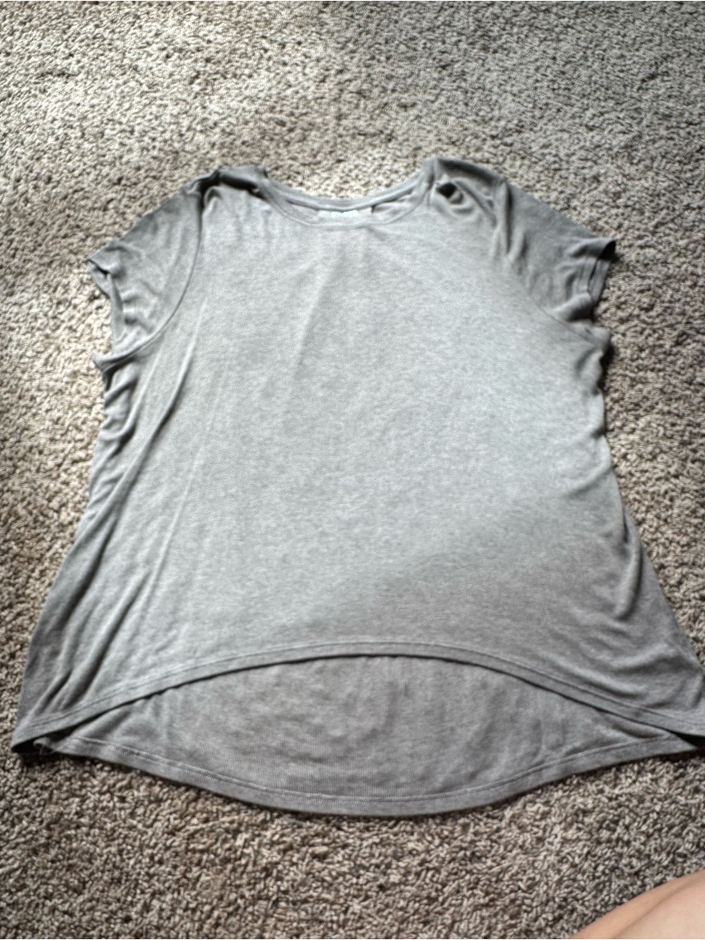Athleta Light Gray High-Low Short Sleeve Tee
